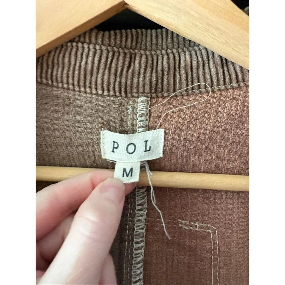 POL Together In Spirit Multi Tone Corduroy Shacket Jacket Size Medium